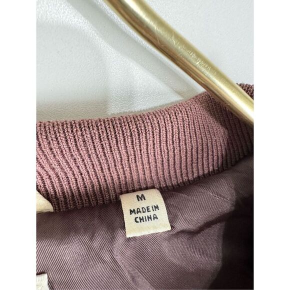 Aritzia Wilfred Women's Snap Button Poussin Bomber Jacket Mauve Size Medium - Picture 5 of 8